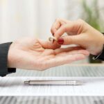 Couple completing divorce documents without going to court in California